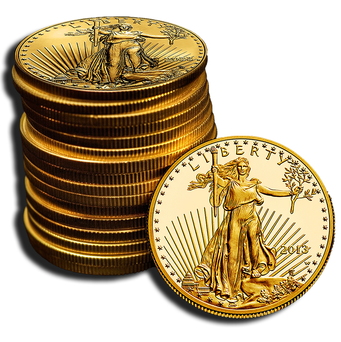 Stack of Gold Eagles Transparent